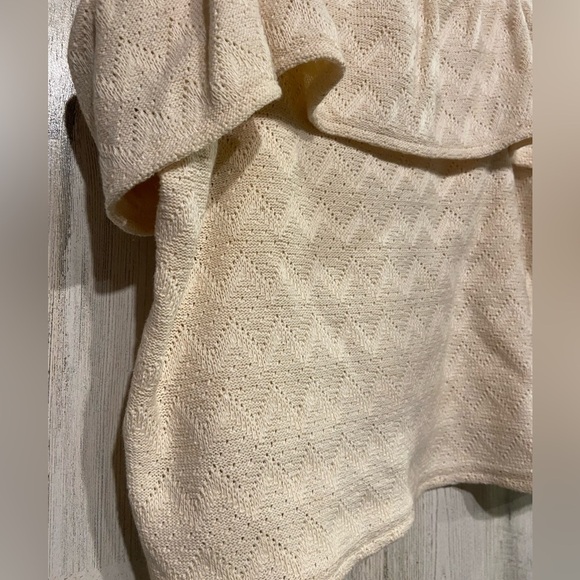 Madewell Cream Ruffled Bust Knit Tank Top Blouse Large - Picture 4 of 10